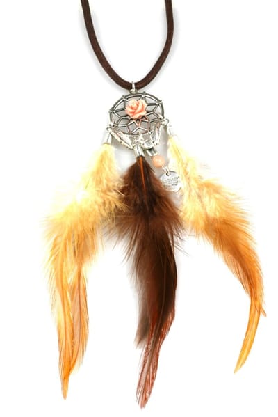 Heaven Eleven - RVS - met bruine verenhanger