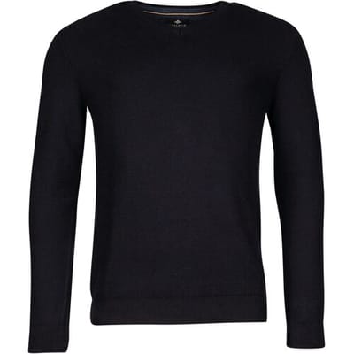 Baileys Trui V-Neck Cotton Structure Knit Navy / male
