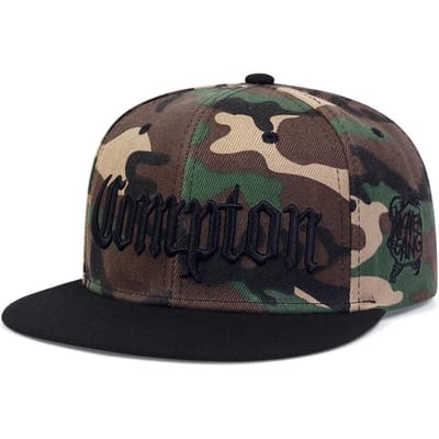 Casquettes de Baseball Unisexes Broderie Compton Printemps Automne Extérieur Réglables Décontractées Hip-Hop Trucker Chapeau Anti-Soleil black