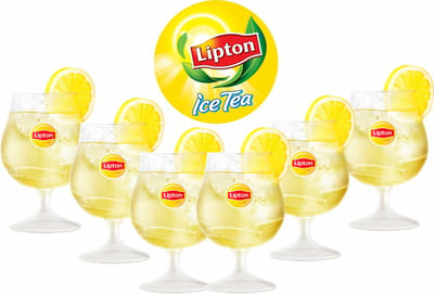 Lipton Ice Tea Longdrinkglazen Set van 6 – 300-399 ml – Wit Glas – Nieuw in Originele Verpakking