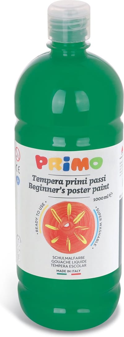 Primo Beginner's kant-en-klare plakkaatverf, 1000 ml flacon met doorstroomdop donkergroen