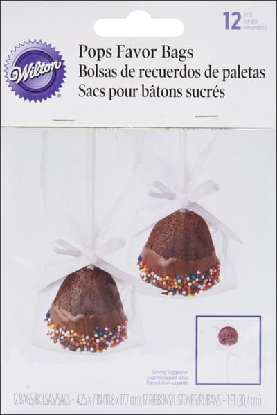 Set van 12 luxe doorzichtige zakjes met linten voor cake pops