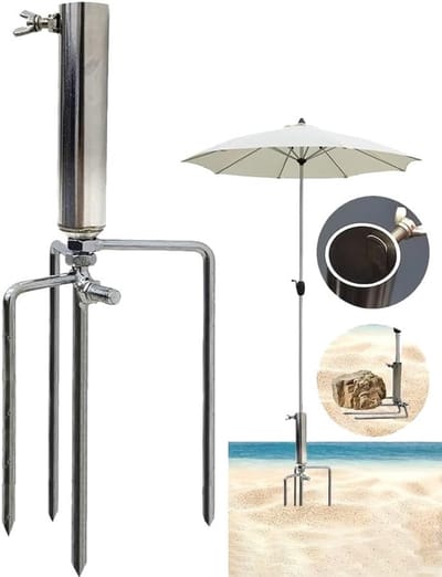 Dailygoods- Parasolstandaard met Gazondoorn - Afneembare Grondpen - Diameter 36 mm - Verstelbare Aardpen - Geschikt voor Stangen tot 4 cm - Eenvoudig te Bedienen - Parasolhouder