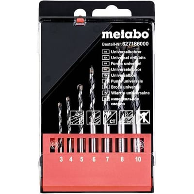 Metabo 627186000 Universeel boorassortiment 7-delig Metaal, Steen, Beton, Hout, Metselwerk 3 mm, 4 mm, 5 mm, 6 mm, 7 mm, 8 mm, 10 mm