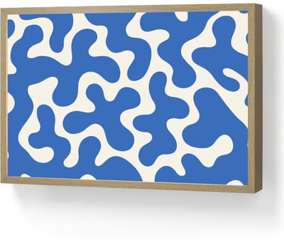 Wandlamp 60x40 cm - Oplaadbaar - Vormen - Abstract - Blauw - Golven - Wandlampen binnen woonkamer - Slaapkamer lamp - Decoratieve nachtlamp - Vloerlamp draadloos