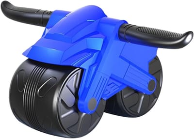 Buikspierwiel - Buikroller Fitness - Krachtige Core Training - Automatische Terugkeer Functie - 27 x 23 x 21 cm - Blauw