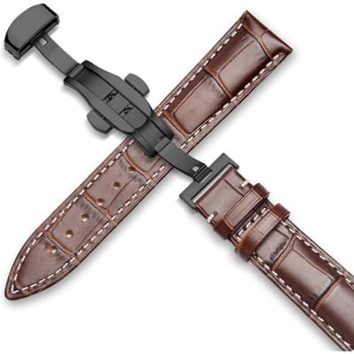 Horlogeband 18mm 19mm 20mm 21mm 22mm 24mm Kalf Lederen Horlogeband Alligator graan Horlogeband voor Tissot Seiko 15mm gray