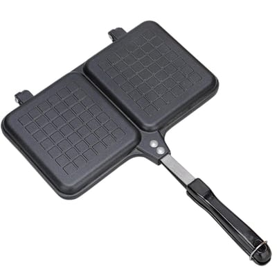 Sandwich Toaster Dubbelzijdig - Grill Pan Broodjes - Snel Ontbijt Maken - Non-stick Casserole - 36 x 25 cm - Zwart