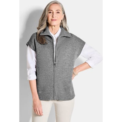Tricot vest - grijs / gemêl. - Gr. 19 van Goldner Fashion