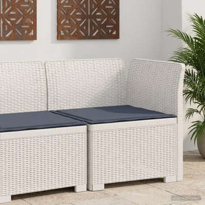 vidaXL - Eén-zits - Tuin - Sofa - met - Kussen - Rieten - Look - PP - Wit