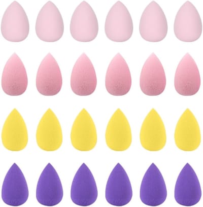 Set van 18 wasbare mini-make-upsponzen voor foundation en concealer, ideaal voor vloeistoffen, crèmes en poeders, geschikt voor nat en droog gebruik