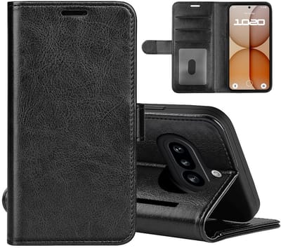 MobyDefend Hoesje - Geschikt voor Nothing Phone (4a) - Wallet Book Case (Sluiting Achterkant) - Zwart