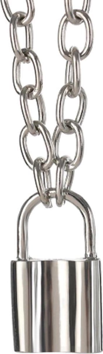 Rhylane – Ketting Hangertje Hangslot / Slotje – Cadeau Kettingen – Lengte 50 cm, slotje 2.5 x 1,5 cm