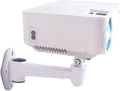 Projector Muurbeugel - Projectorhouder Bevestiging - Thuisbioscoop Installatie - Verstelbare Aluminium Arm - 185mm Lengte - Wit