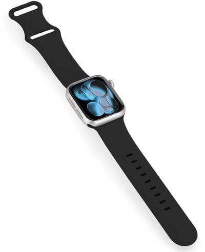 Bandje Geschikt voor Apple Watch 1, 2, 3, 4, 5, 6, 7, 8, 9, 10, 11, SE - 42/44/45/46 mm Siliconen Verstelbaar Polsband - Horloge Bandje - Zwart