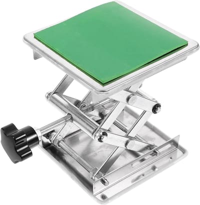 Handmatige roestvrijstalen heftafel met antislip platform, scheurbestendige verstelbare schaarlift voor zwaar gebruik, 10 x 10 cm