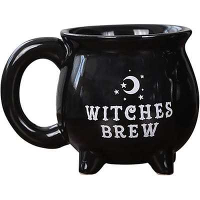 Tasse à café en céramique noire avec chaudron de sorcière créative pour décoration de table d'Halloween