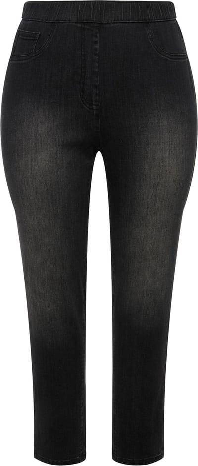 Angel of Style - Dames - Jegging Jule Slim Fit waseffecten elastische tailleband - Zwart - Maat 100