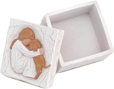 Honden Herinneringsdoos - Honden Aandenken - Sieraden Opbergen - Handbeschilderd Design - 7 x 7 x 5.7 cm