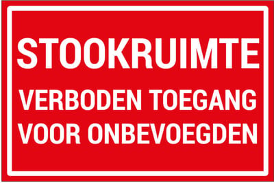 Stookruimte verboden toegang voor onbevoegden sticker | 18 x 12 cm