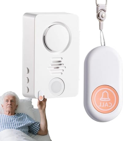 Bedalarm Draadloos - Nachtzorg Alarm - Ouderen Zorg - Waterdicht Ontwerp - 10 x 8 x 5.5 cm - Wit