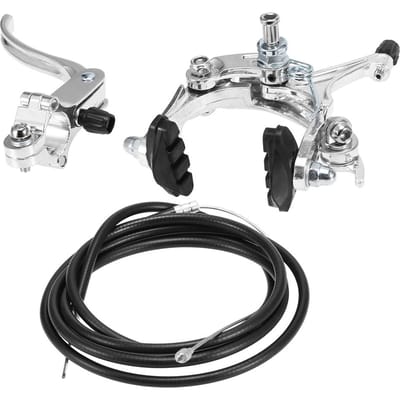 Voor/achter Fixie fietsremset Racefiets Cruiser-remset Fietsremklauwremset Side Pull Front brake set zilver