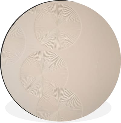 WallCircle - Wandcirkel - Muurcirkel - Japandi - Beige - Modern - Aluminium - Dibond - 30x30 cm - Binnen en Buiten