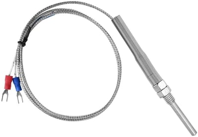 Gevoelige K Thermokoppel Temperatuursonde met M8 Draad - 30mm Probe voor Nauwkeurige Temperatuurmeting tot 400°C (1M)
