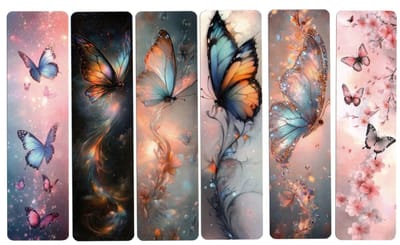 Set van 6 Luxe Vlinder Boekleggers - Hoge Kwaliteit Papier - 15x4 cm - Cadeau Ideaal voor Boekenliefhebbers & Dames
