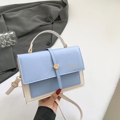 Modieuze Licht Luxe Kleine Tassen Mode Contrasterende Kleur Schoudertas Dames Kleine Vierkante Tas gray