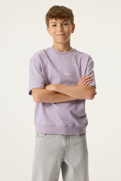 GARCIA Jongens Tekst Print T-shirt Paars Lange mouw