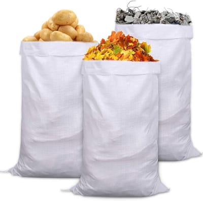 Grote verpakking van 15 zandzakken, 60 x 102 cm, ideaal voor overstromingsbescherming en bouwpuin, stevige transportzakken voor graan en zand
