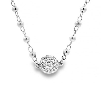 Juwelier Zwartevalk - zilveren (gerhodineerd) ketting met balletjes - 25.247