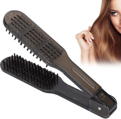 Dailygoods - Dubbele Borstels Kam - Antistatische Klem Haarborstel - Hittebestendig - Stijltang - Haarstylingtool voor Alle Soorten Haar