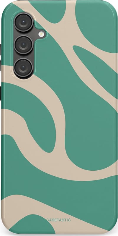 Casetastic hoesje geschikt voor Samsung Galaxy S23 FE - Dubbellaagse bescherming - Zand Groene Vlaktes - Fashion Case - Saliegroen Zand