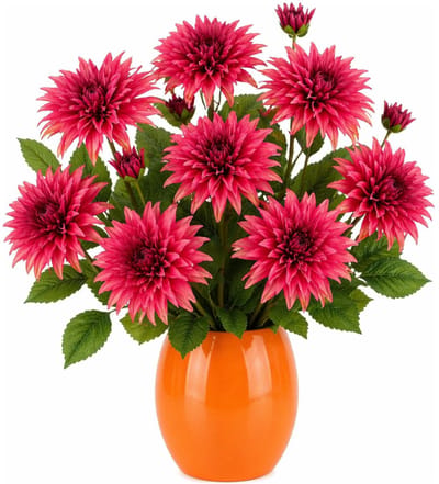 Mica Decorations Kunstbloem Dahlia Artistic - 8x - H74 cm - roze - kunststof - stelen kunstbloemen - boeket - bloemetjes