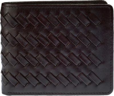 Hidesign lederen portefeuille 'Weave coins' bruin
