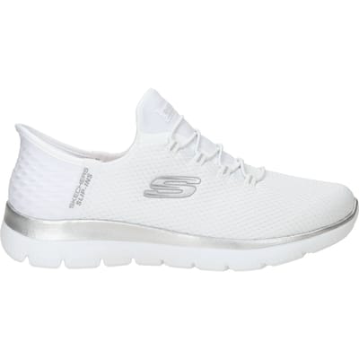 Skechers Summits Diamond Dream Textiel Dames Witte/Zilveren Sneakers