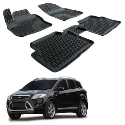 Tapis de sol - SCOUTT - Ford Kuga 1 - Caoutchouc Premium - Sur mesure - Noir noir