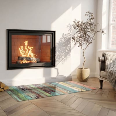 Coloray Vloerplaat Houtkachel - Vloerplaat Openhaard - 125 cm x 50 cm - Houtkachel Accessoires - Turkoois Vloerplaat Kachel - Onderplaat - Plaat voor Onder Houtkachel - Open Haard Accessoires - Onderplaat Voor Houtkachel