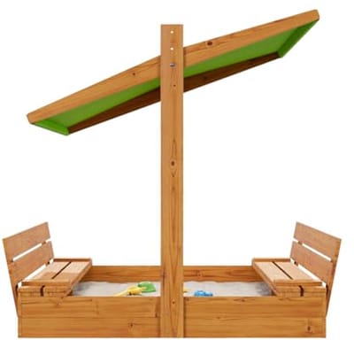 Houten zandbak met zitbank en dak, 150 cm - Geïmpregneerd voor optimale veiligheid