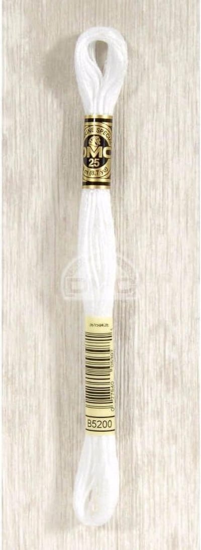 DMC MOULINÉ SPLIJTZIJDE 6X8M - B5200 WIT 6 STRENGEN.