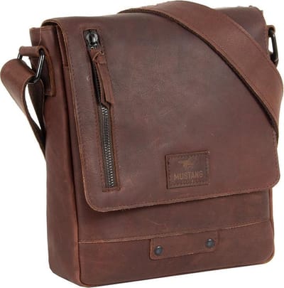 MUSTANG Leren Schoudertas San Marino Leather Crossbody Bag Brown Bruine
