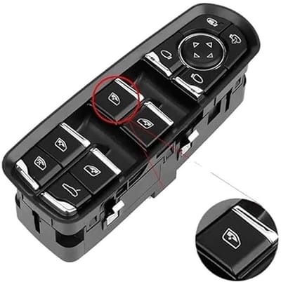 Raambedieningsschakelaar - Raamschakelaar Kap - Auto Venster Bediening - Duurzaam ABS Plastic - 1 x 1 x 1 cm - Zwart