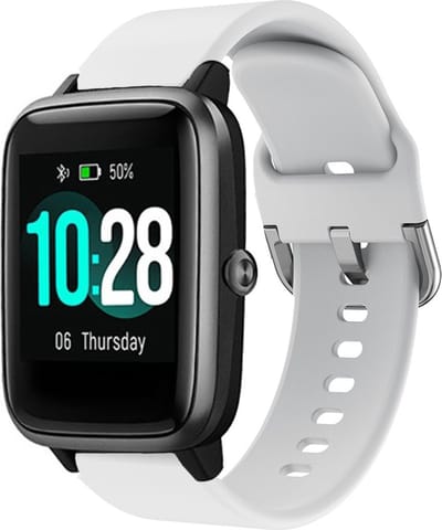Siliconen Smartwatch bandje - Geschikt voor ID205L siliconen bandje - wit - Strap-it Horlogeband / Polsband / Armband