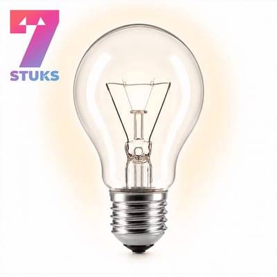 7x Peertje Gloeilamp E27 - 25W - Warm Wit Licht (2700K) - 300 lm - 1 jaar - Dimbaar