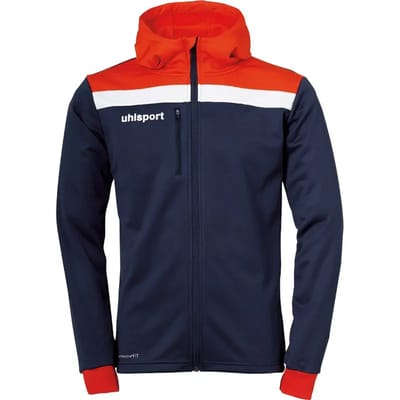 Uhlsport Offense 23 Trainingsjack Met Capuchon Kinderen - Marine / Rood / Wit | Maat: 128