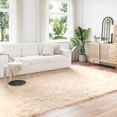 vidaXL - Tapijt - van - imitatie - schapenvacht - TAFALLA - Beige - 200 - x - 280 - cm