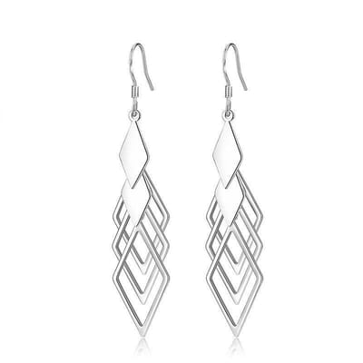 Tibri 453 - Oorbellen - Zilverkleurige oorhangers - Lange oorbellen