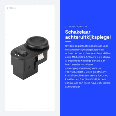 Dailygoods - Schakelaar achteruitkijkspiegel - Achteruitkijkspiegelschakelaar - Hoogwaardige kwaliteit - Geschikt voor MK4 - Vervangingsonderdeel - Vo...